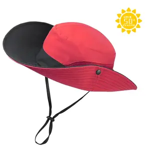 Women's Ponytail Safari Sun Hat,Wide Brim UV Protection Outdoor Bucket Hat,Foldable Beach Summer
