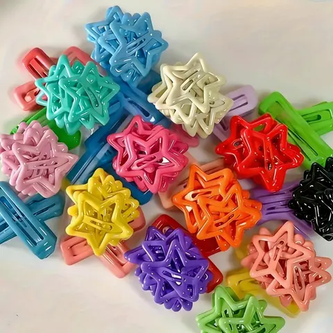 Colorful Star Shaped Hair Clips, Cute Hair Accessories for Women, Suitable for Thick Hair, Fashion Hair Accessories for Party, Everyday Accessories, Hair Clip In