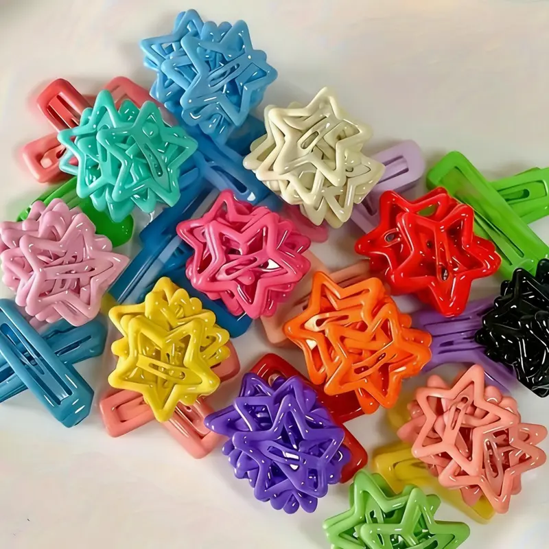 Colorful Star Shaped Hair Clips, Cute Hair Accessories for Women, Suitable for Thick Hair, Fashion Hair Accessories for Party, Everyday Accessories, Hair Clip In