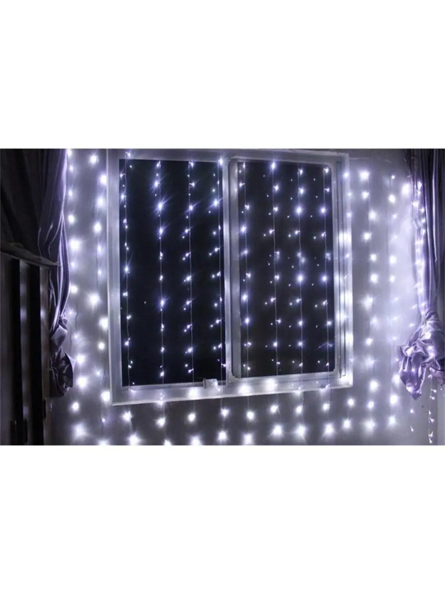 Perfect Holiday CTR-300W 300 LED Curtain Light - White Christmas Decor for Festive Home Decorations