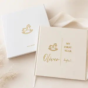 Personalized Baby Memory Book | Baby's First Year Photo Album | Baby Shower Gift