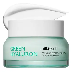 milktouch Green Hyaluron 6-Second Soothing Cream - Hydrating Gel Moisturizer for Sensitive, Dry, Oily Skin - Reduces Redness, Irritation, Fine Lines - Centella Asiatica & Hyaluronic Acid 1.69 Fl Oz