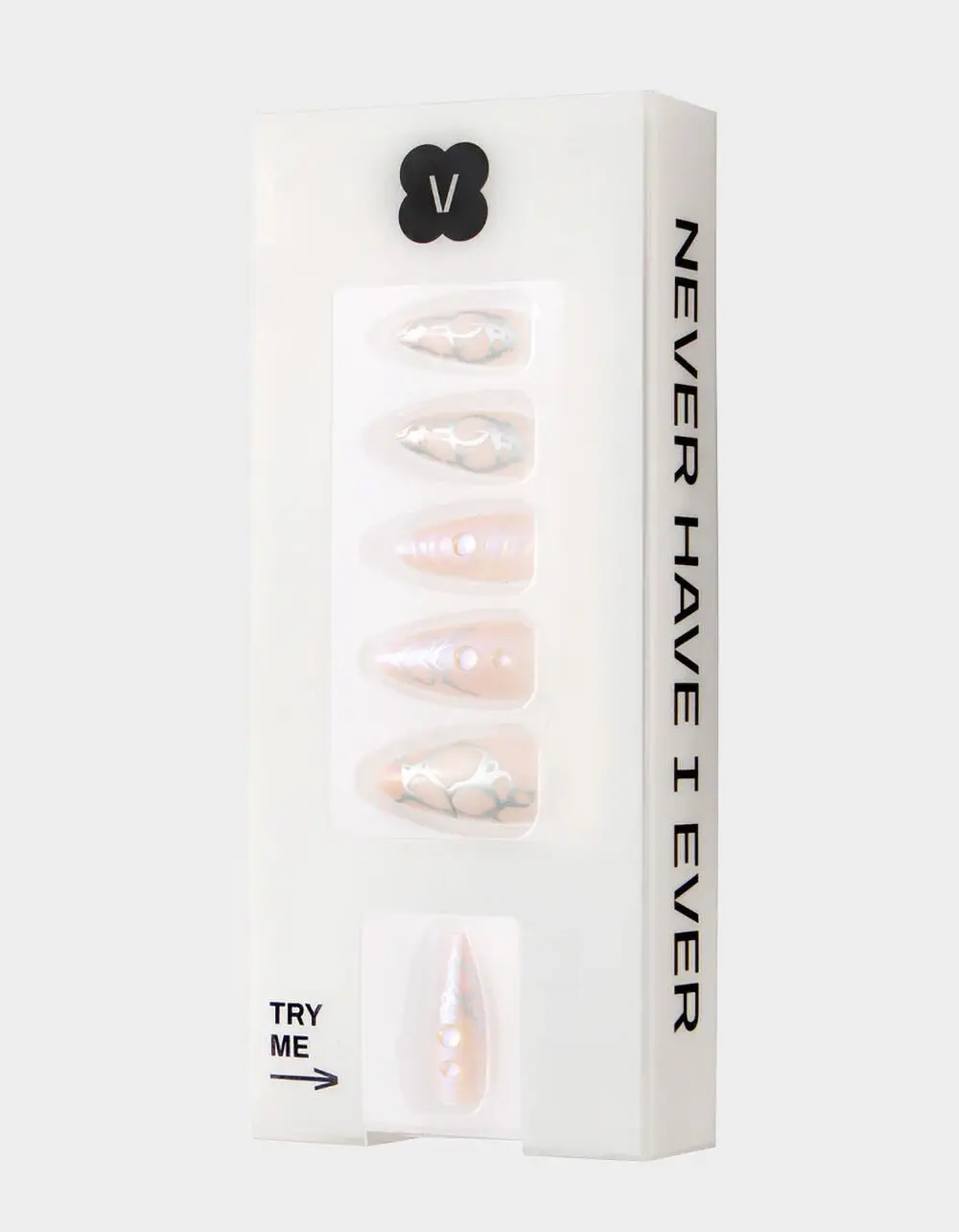 NEVER HAVE  Womens I EVER Chrome Hearts Press-On Nails, Silver