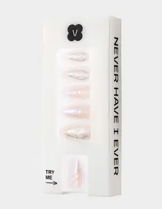 NEVER HAVE  Womens I EVER Chrome Hearts Press-On Nails, Silver