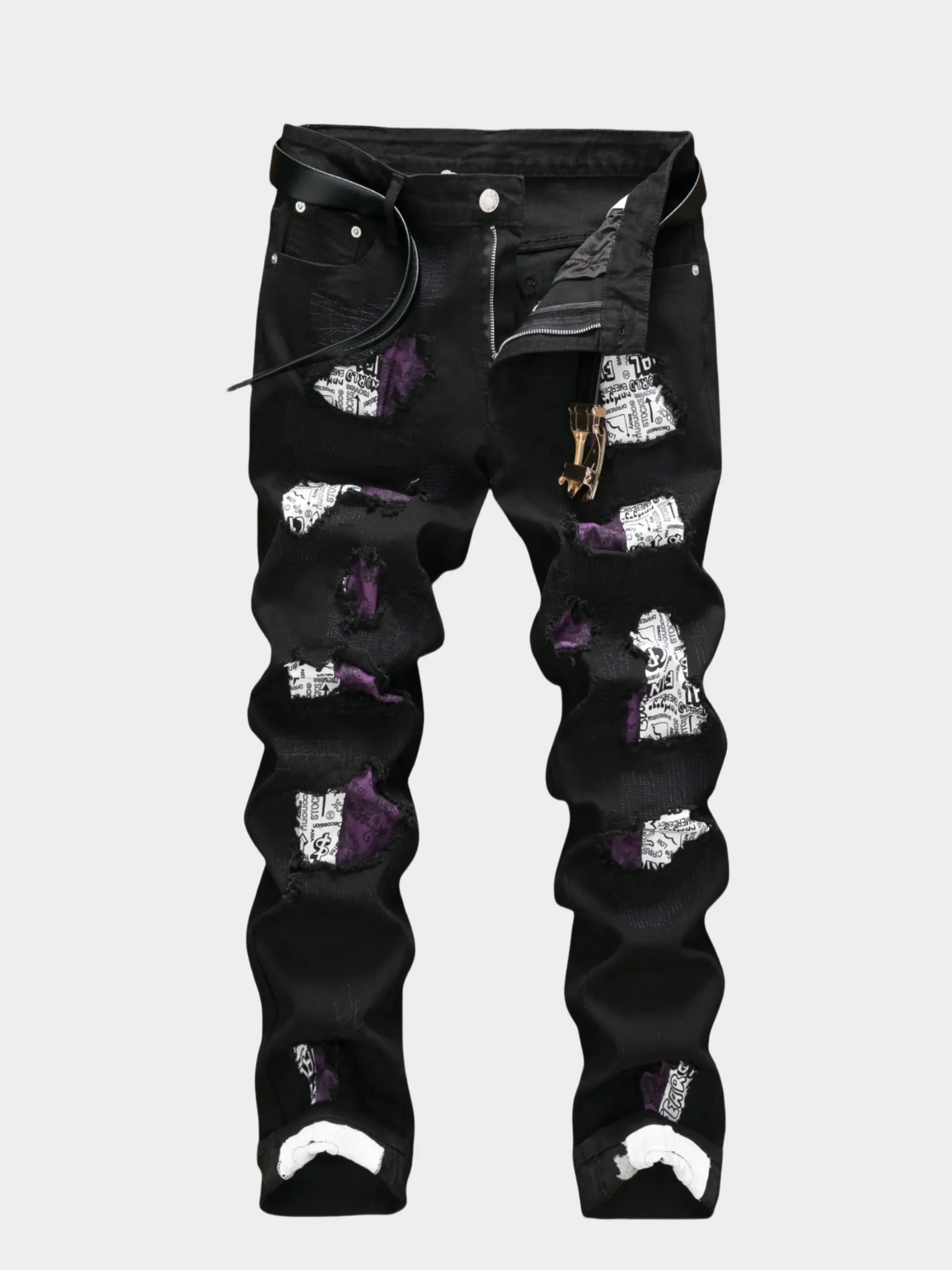 Blend Men'S Ripped And Patched Hip Hop Skinny Washed Denim Jeans, Spring Summer Outdoor, Street Style #3 Top Rated Local Warehouse Storein Men's Jeans-3528 Casual Menswear Stylish Tapered Print levis baggy jeans for men jeans pants for men