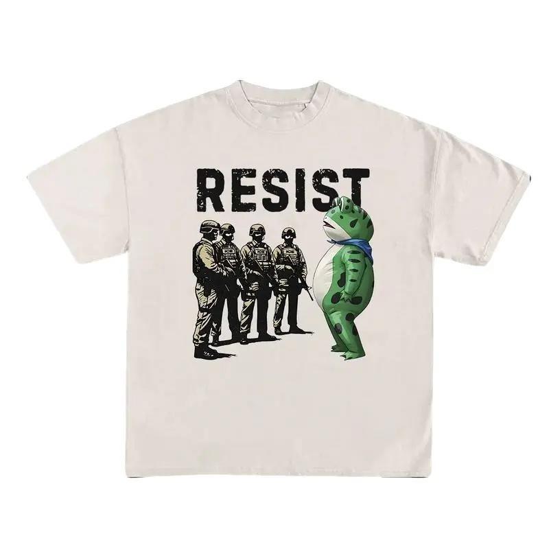 Portland Frog Resist Shirt Anti ICE Unisex 100% Cotton For Men Women All Seasons Political Protest Art T Shirt Stand For Freedom Streetwear Top