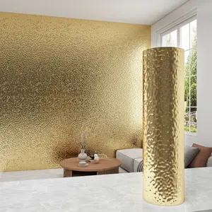 Self-Adhesive Metal Texture Wallpaper Roll, 15.7x118.1 Inches Vinyl Wall Paper, Textured Wall Paper, Easy Peel and Stick, Home Decor Sticker for Bedroom Living Room Bathroom