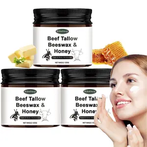 Beef Tallow & Beeswax & Honey Facial Moisturizer, Natural Hydrating Face Cream for Soothing Skin, Dry Skin Care, Nourishing Facial Care Products for Women & Men, Daily Hydrating Moisturizer, Deep Moisturizing Repairing