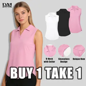Women’s Sleeveless Polo  for Tennis, Golf & Workout – Breathable Quick Dry Summer Activewear, Lightweight Athletic Top for Outdoor Sports & Daily Wear | Buy 1 Get 1 tee Ladies Crop Sweatshirts sporty t shirt