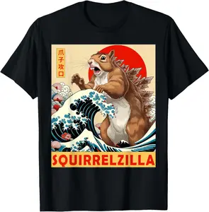 Squirrel Japanese Art Funny Squirrel Gifts For Men Women  T-Shirt Graphic tees