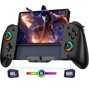 RGB Switch Controller,BEBONCOOL Switch Controller for Switch/OLED with Handheld Grip Double Motor Vibration Built-in 6-Axis Gyro Joystick