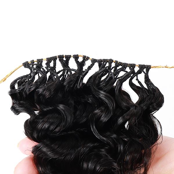 Deep Wave Feather Crochet Human Hair for Mircale Knots Human Hair Bundles Pre- Separeted 50g/ Bundle- Knotless Boho Braids, 5-6 Bundles for Full Head SpringStatements