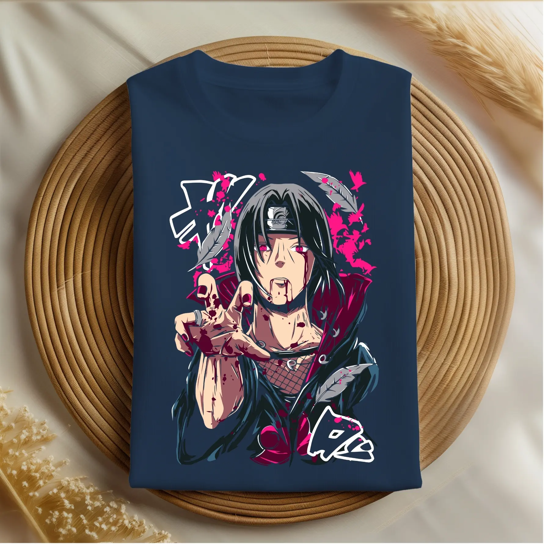 Itachi Finger Tap Naruto Graphic Tee Mens Gift Vintage Clothing Men Anime Merch Apparel Men Gifts Graphic Tees Mens Clothing Anime Tees