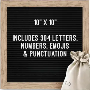 Black Felt Letter Board | Classy Dark Stained Wooden Frame with White Letters |  Changeable Sign Boards for  Decor Motivational Quotes  Announcement Price List Message Letterboard With