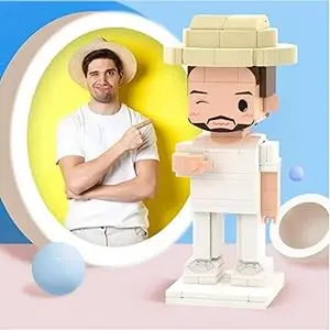 JollyJubilant Valentine's Day Gifts for Him Full My Custom Brickfigures Body Customizable 1 Person Custom Cute Building Blocks Small Particle Block Toy (YL1P-134)