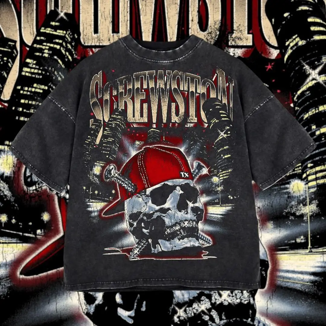 SHOCK DROP Cool Texas Washed T-Shirt For Men, Graphic Vintage Acid Wash Heavy Cotton Tee, Streetwear Oversized Cowboys Texas Mexican Fans, Made In US