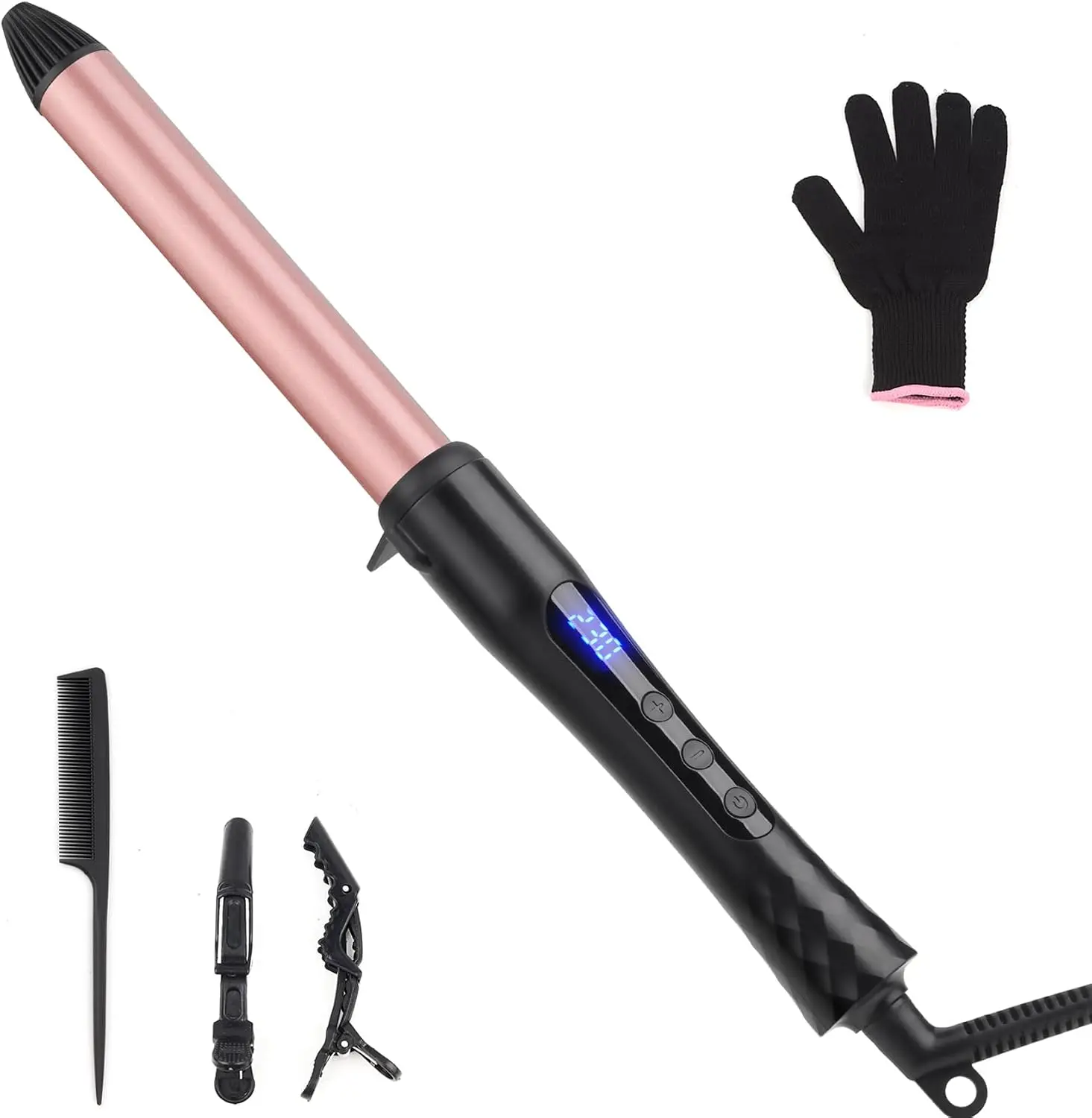 UNOBEY Curling Iron, Professional 1" Extended Barrel Curling Wand Iron | Hair curler for medium to long hair with 10 heat settings, Classic & Loose curls beach waves, Long-Lasting Results