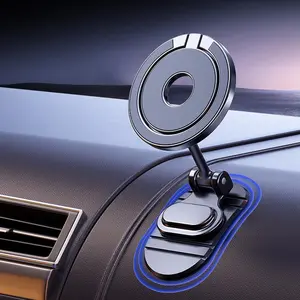 Dual Magnetic Car Phone Holder 360° Rotation Phone Support Holder Foldable Cell Phone Stand for Car Dashboard for iPhone 15 14