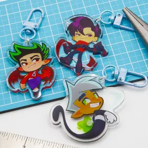 4 ops Different Hero Acrylic Keychain; Danny Phantom, Jake Long, Randy Cunningham Cutest Bag Charms