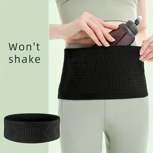 Stealth Invisible Sports Waist Bag - Seamless Knit, Breathable Nylon with  Pattern, Non-Shake Elastic Belt for Running & Fitness, Ideal for Hiking - Black, Fitness Waist Bag|Sleek Athletic Look|Lightweight Waist Pack, Gym Bag