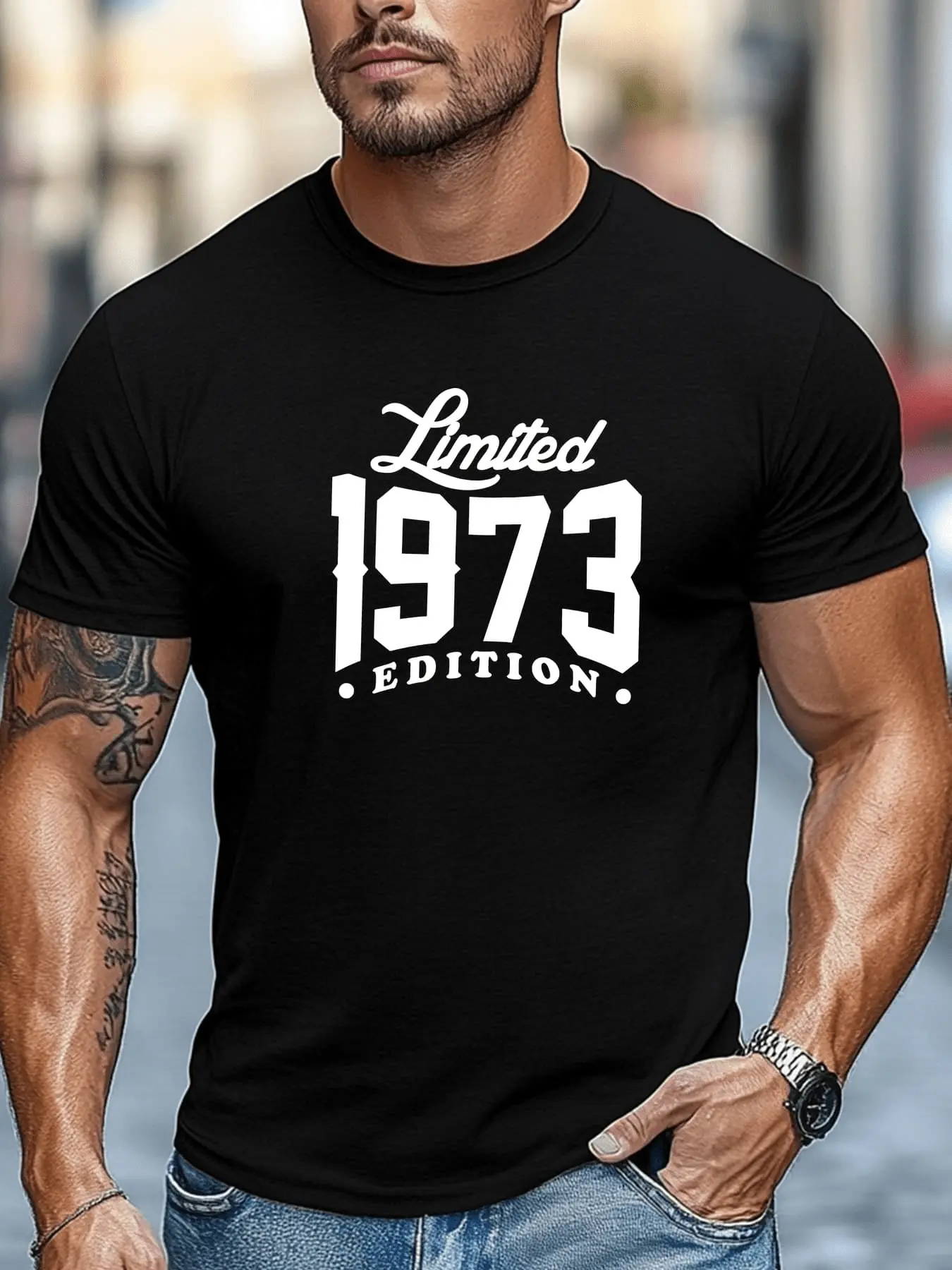 Men's Limited 1973 Edition Graphic Summer Casual C unisex soft cotton short sleeve t shirt, vintage graphic casual tee for men women teens, perfect birthday holiday gift for camping travel gym daily street  wear