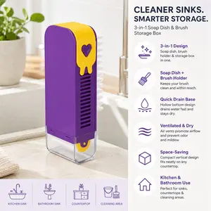 Multifunctional Soap Box with Brush, Three-In-One Soap Foaming Box, Durable and Stylish, Suitable for Kitchen and Bathroom