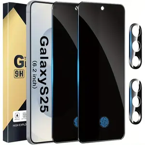 Compatible with Samsung Galaxy S26/S26 Plus/S26 Ultra, 2+2 Pack Privacy Screen Protector Compatible with Galaxy S25 5G, Privacy Tempered Film with Camera Lens Tempered Glass, High Clarity, Anti-Fingerprint, Bubble Free Accessories