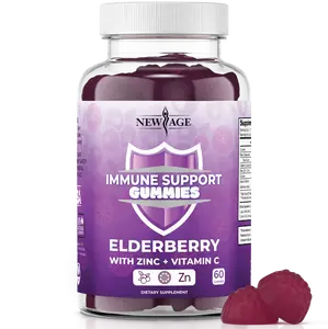 NEW AGE Immune System Support Gummies - Sambucus Black Elderberry Gummies with Vitamin C and Zinc