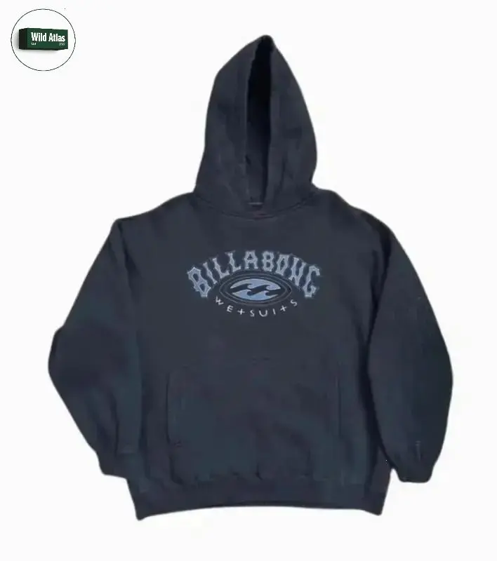 Vintage Billabong Surf Surfing Hoodie Shirt for Men, Graphic Pullover Hoodie with Print by Wild Atlas Apparel Shop, USA-Made & Printed Apparel	