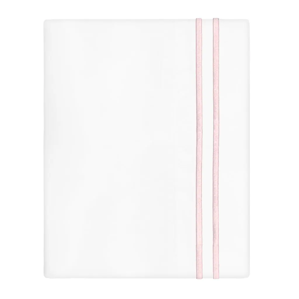 Pink Lines Embroidered Pillowcase Pair
