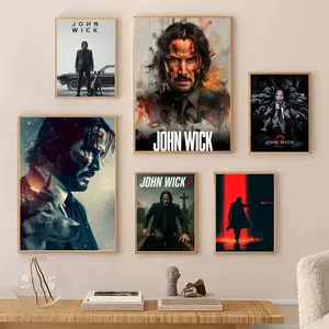 J-John W-Wick Painting Calligraphy Gallery-Quality Canvas Wall Art Poster | Waterproof & Fade-Resistant | Minimalist Unframed Design | Living Room, Bedroom & Office Decor | Multiple Sizes | Holiday gifts
