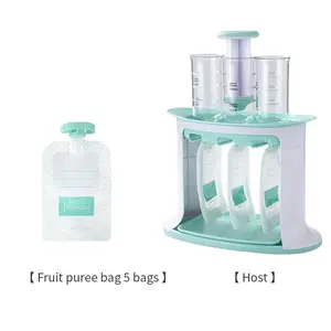 Squeeze Station For Homemade Baby Food,Pouch Filling Station For Puree Food For Babies&Toddlers,No Food Splashing,Dishwasher Safe,BPA-Free,With Reusable Bags travel bottle