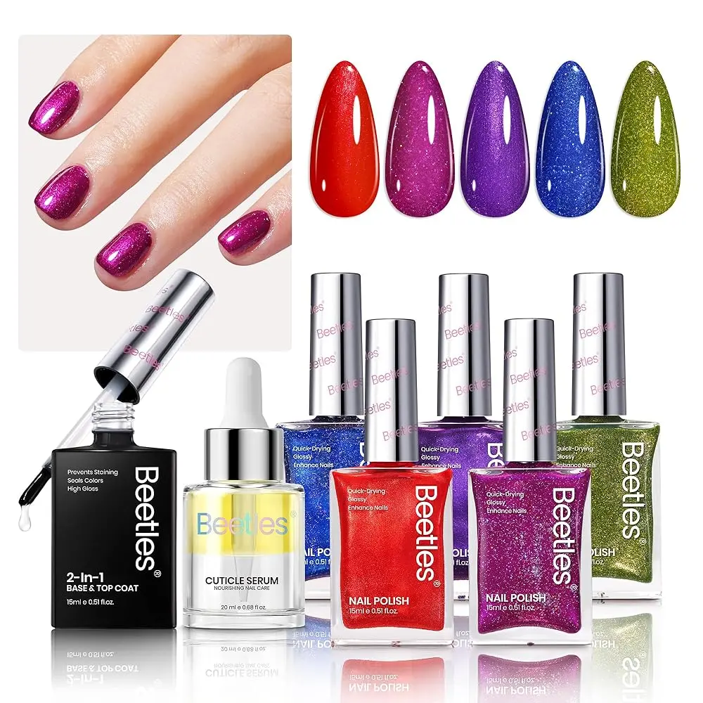 Blooming-5 Colors+1 Base&Top Coat+1 Curticle Serum