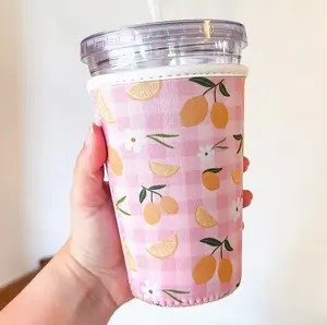 Lemon Gingham Small Coffee Sleeve