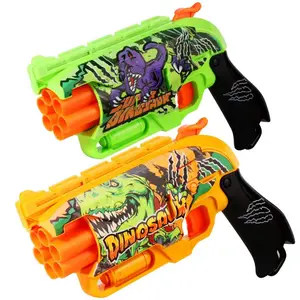 Dinosaur Toy Blaster, Soft Foam Dart Gun for Kids with 6-Shot Rotating Barrel, Indoor & Outdoor Shooting Game Toy for Boys Girls, Perfect Birthday Christmas Gift