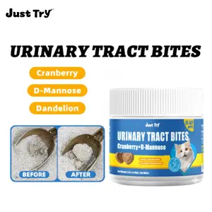 Just Try Urinary Tract Bites Cat Treat – Cranberry & D-Mannose Formula for UTI Prevention & Bladder Support, Chicken Flavor (6.35 oz, 300 Bites)