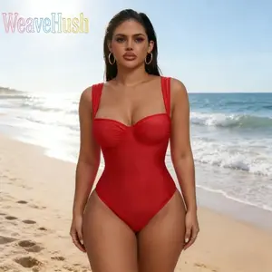 2026 Spring Summer Trend Women’s Plus Size Shiny Ruched Wrap One Piece Swimsuit, Tummy Control Bathing Suit with Flattering Supportive Fit, High Stretch Shimmer Fabric Swimwear for Beach, Pool, Vacation & Holiday Travel