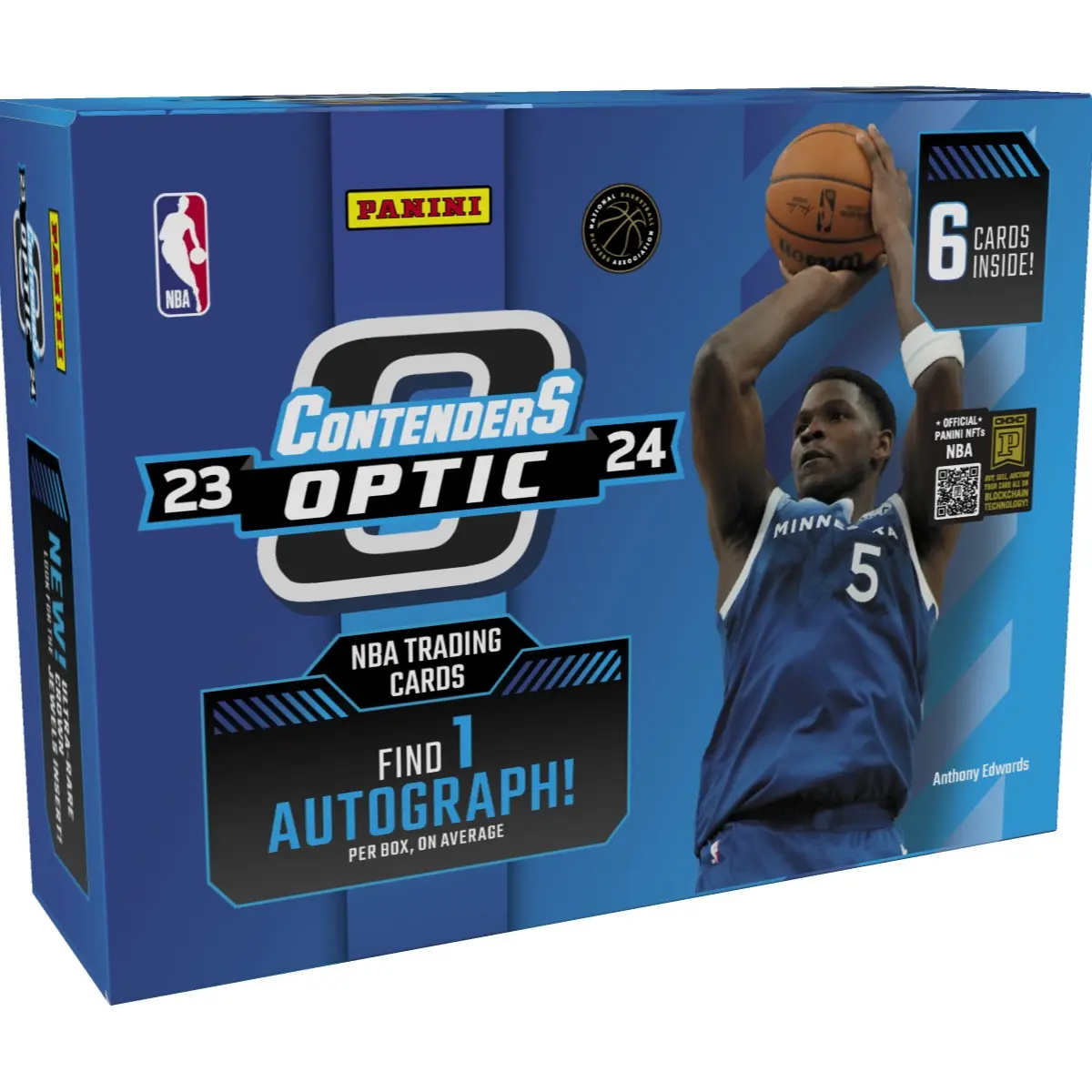 Panini 2023-24 NBA Optic Contenders Hobby Box - Find 1 Autograph Card per Box - 6 Cards Inside - Collectible NBA Trading Cards for Fans