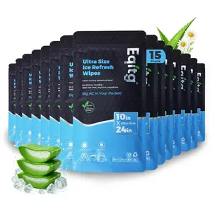 15 Pack XL Body Wipes，Extra Thick & Durable | Cooling & Refreshing No-Rinse Shower Wipes for Adults | Individually Wrapped for Gym, Camping & Travel,10"x24"Size No Rinse Shower Wet Wipes for Adults Women