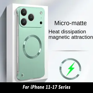 Phone case: 3pcs [1 Phone Case with 2X Clear Screen Protectors]Ultra Thin Paint Magnetic Case Suitable for iPhone Air 17 Pro Max 17 Pro 17 16 Pro Max 16 15 14 13 12 Pro Max Plus Frameless Cooling PC Shockproof Cover