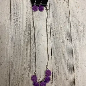 Purple Roses Necklace Set