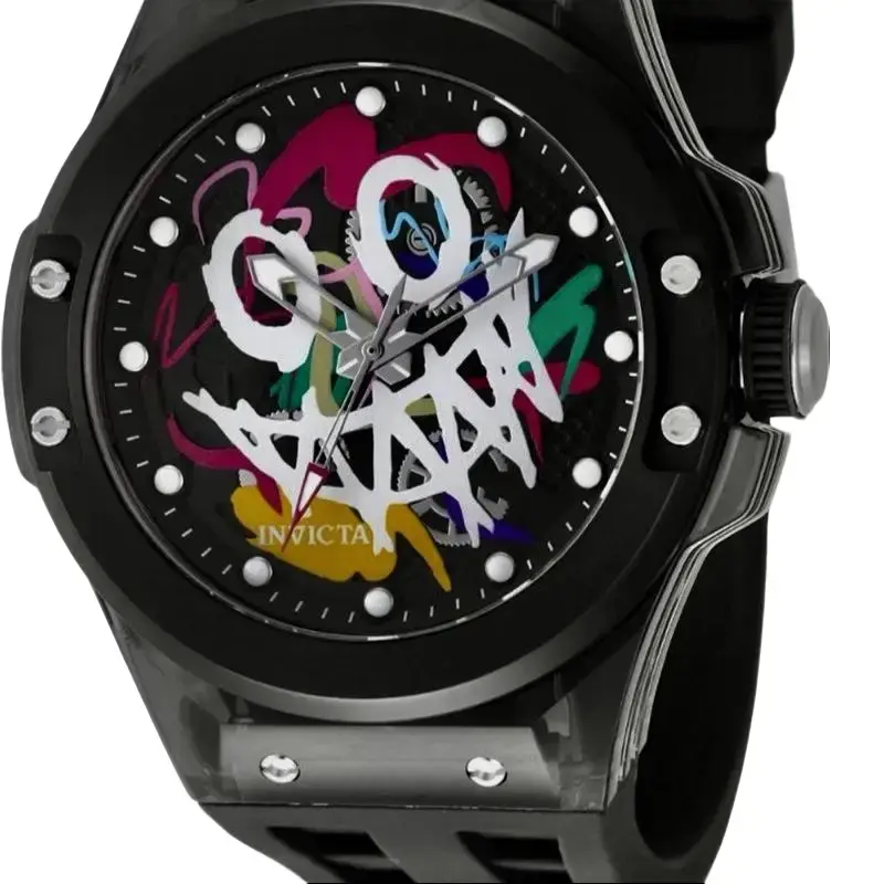 Invicta Sea Base Rogue Men’s Watch - 45mm Black (Model #50005) with Glow-in-the-Dark Feature, Ideal for Halloween