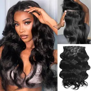 Mscoco Seamless Clip-in Hair Extensions 100% Smooth Real Human Hair Silky Tangle-Resistant for Black Women Heat Styling Comfortable & Lightweight - Hairextensions