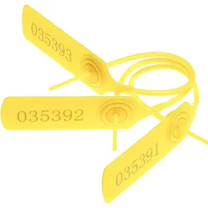 Pull-tite  Seal Tamper Resistant Tags Plastic Padlock Sign Ties Numbered (Yellow, 100 count)