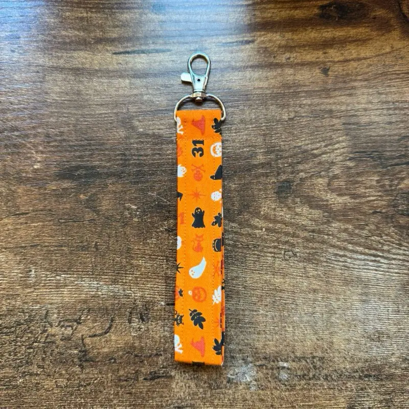 Halloween Night Fabric Keychain Wristlet