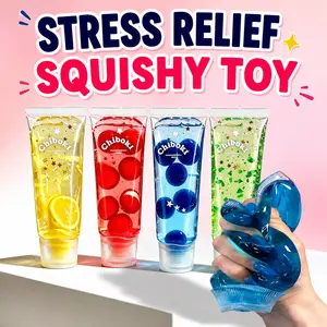 Jam Squishy 4-styles - Toothpaste Tube Clear Gel Squeeze Fidget Sensory Toys No Mess ASMR