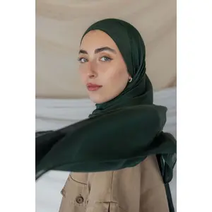 VELA Forest Green Solid Modal Hijab