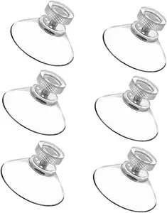 6pcs Suction Cup Glass Suction Pads 41mm Clear PVC Plastic Sucker Pads Without Hooks Extra Strong Adhesive Suction Holder