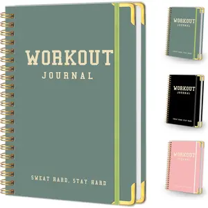 Fitness Workout Planner for Women & Men, A5(5.7" x 8.2") Workout Log Planner for Track Gym & Home Workouts, Track Progress, Achieve Your Wellness Goals - Green