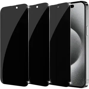 3-Pack for  Screen Protector for  15 Pro Max / 15 Plus 6.7 inch, Sensor Protection,9H Full Coverage Screen Tempered Glass Anti-Spy No Bubbles Case Friendly